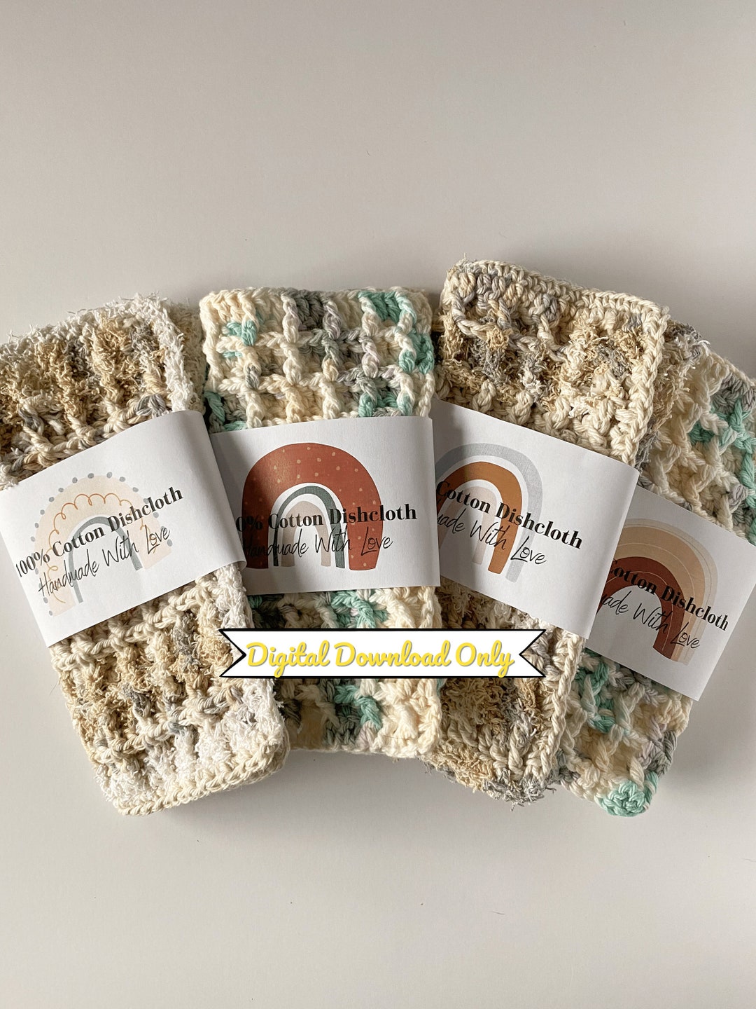 Dish Rag Label Dishcloth Label, Cotton Dishrag Wrapper, Printable Craft Market ...