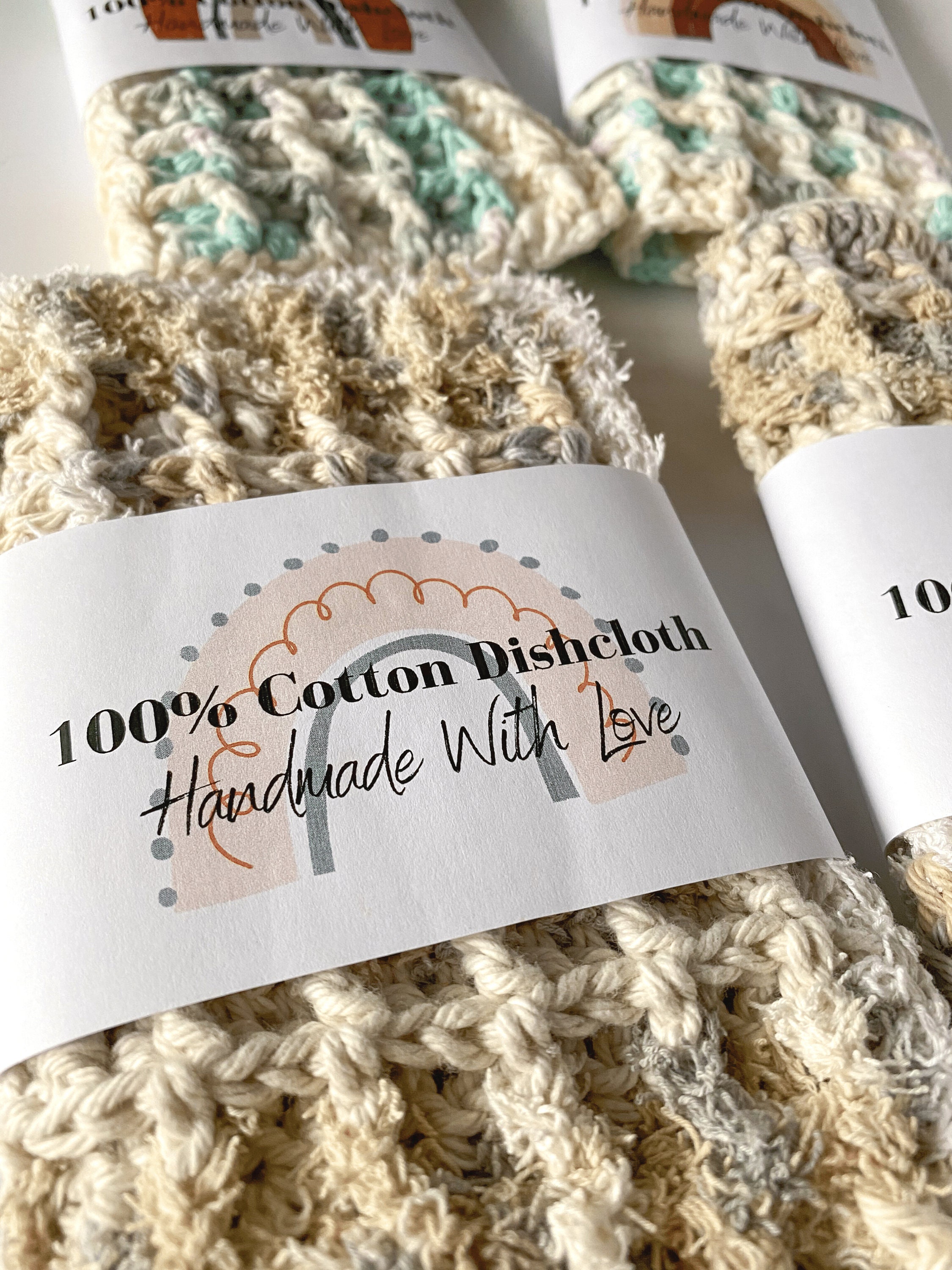 Dish Rag Label Buy Dishcloth Label, Cotton Dishrag Wrapper, Printable Craft Market ...