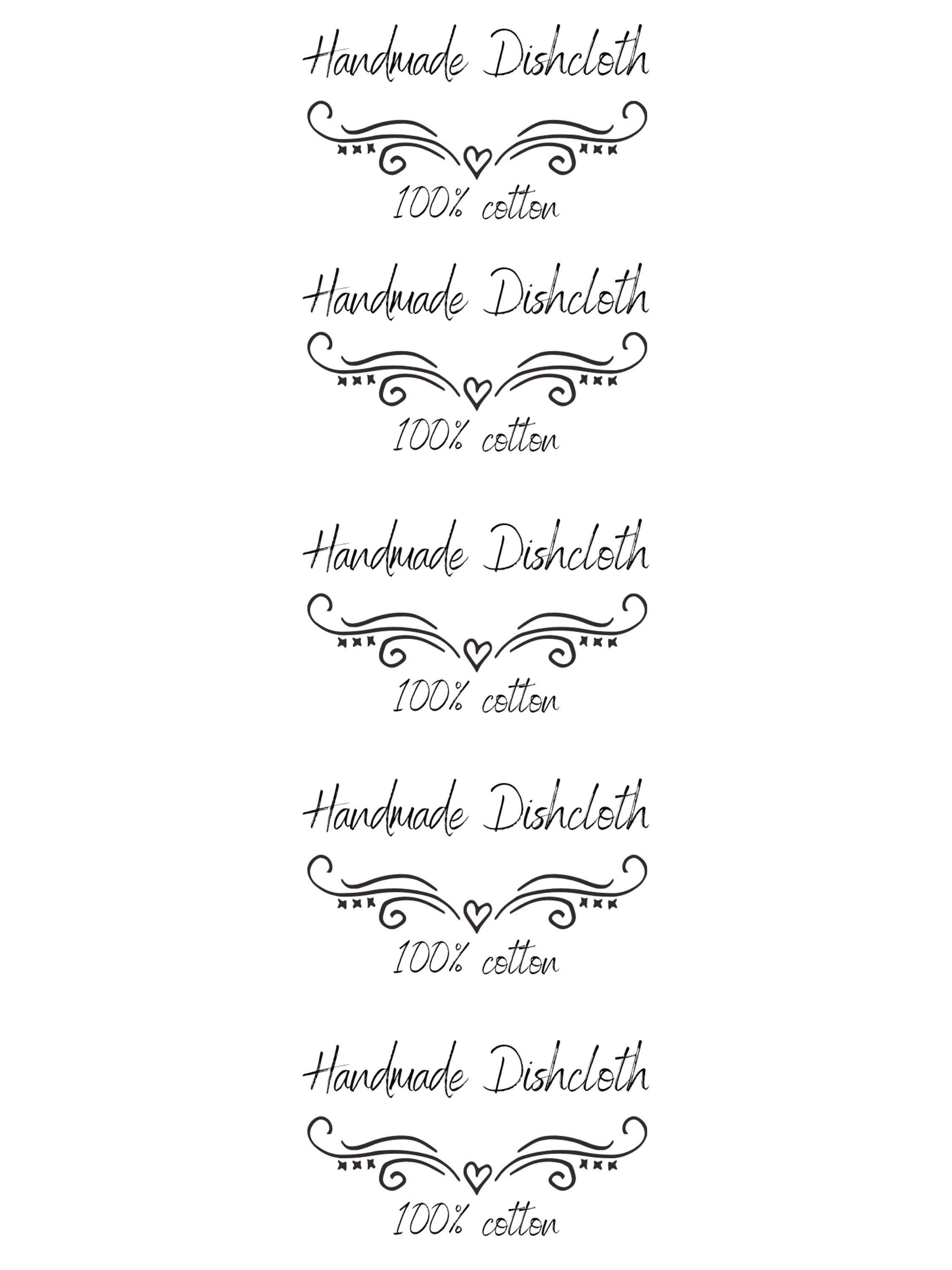 Dish Rag Label Dishcloth Label, Cotton Dishrag Wrapper, Printable Craft Market ...