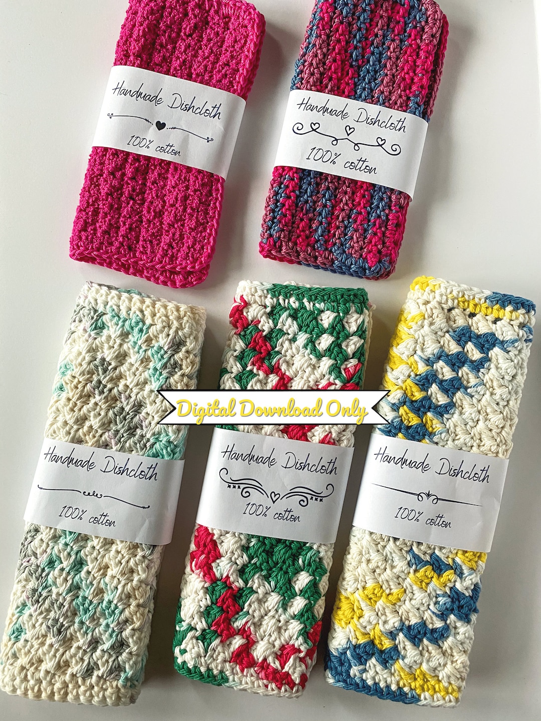 Dish Rag Label Dishcloth Label, Cotton Dishrag Wrapper, Printable Craft Market ...