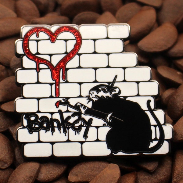 Banksy Art Pins Love Rat Pin