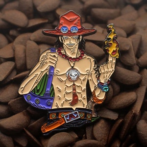 One Piece Flame Flame Fruit Pin Badge