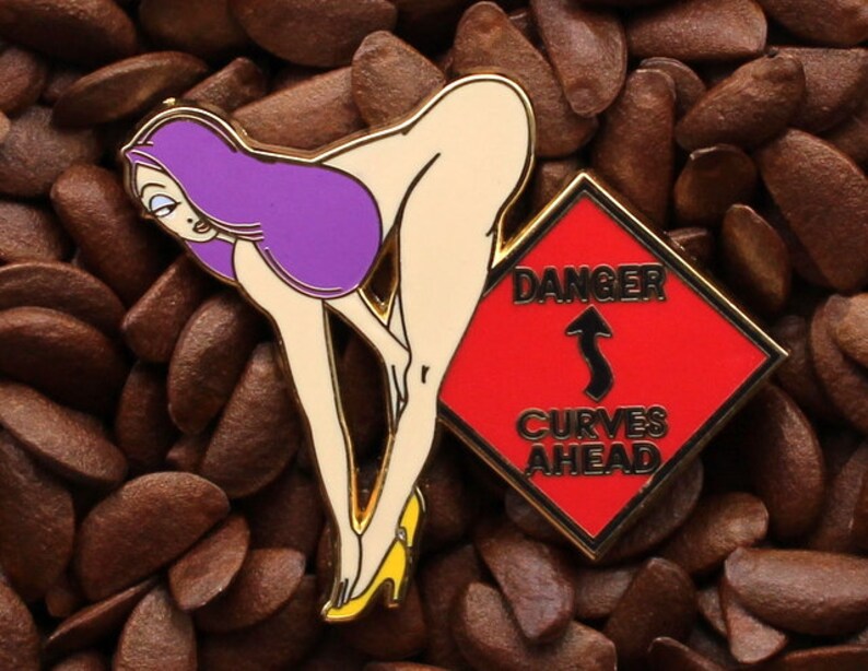 Jessica Rabbit Pins Fantasy Pin Twerk It Curves Ahead Badge Etsy