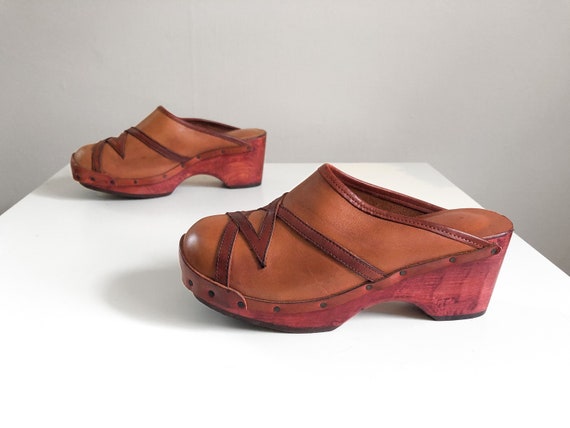 Vintage 1970s wooden platform shoes | ‘60s ‘70s br