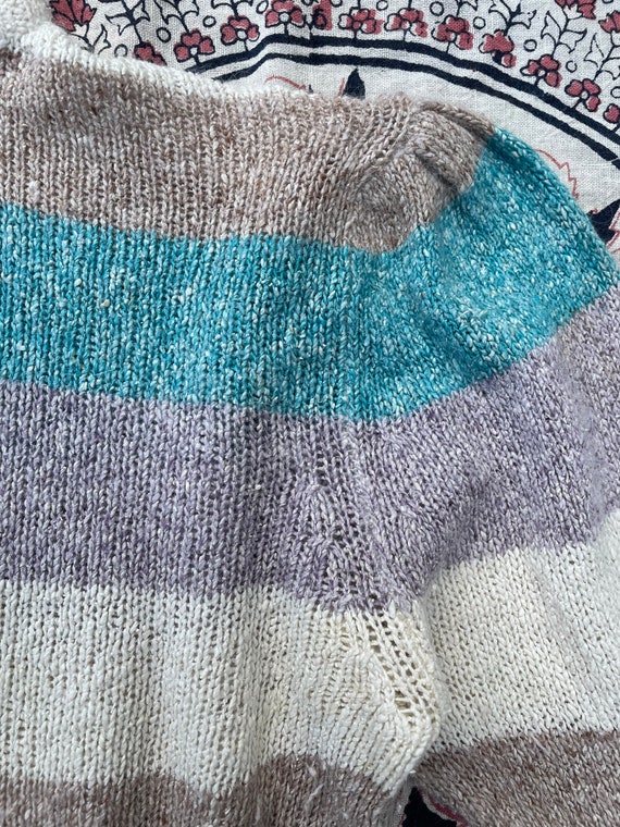 Vintage early ‘80s silk & angora striped sweater … - image 4