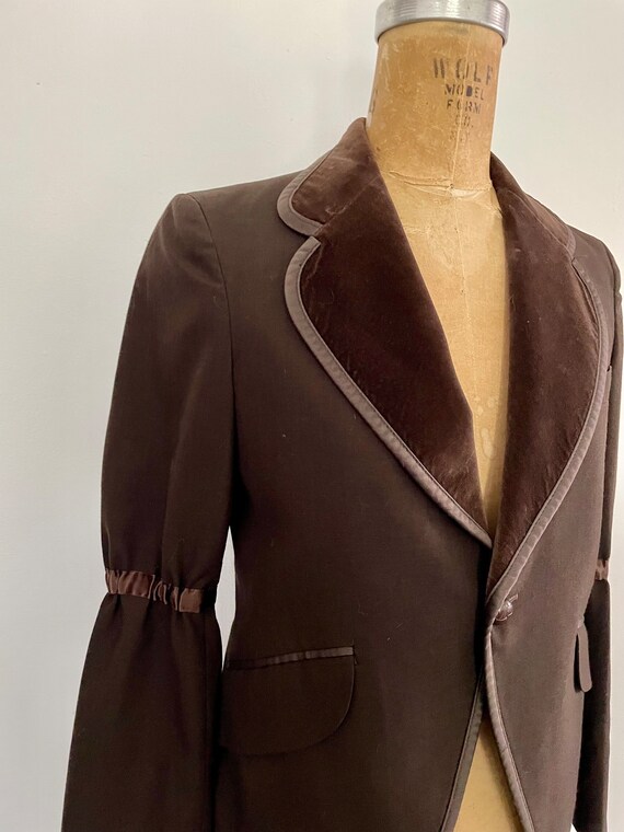 Vintage ‘70s After Six boys’ tuxedo blazer | choc… - image 5