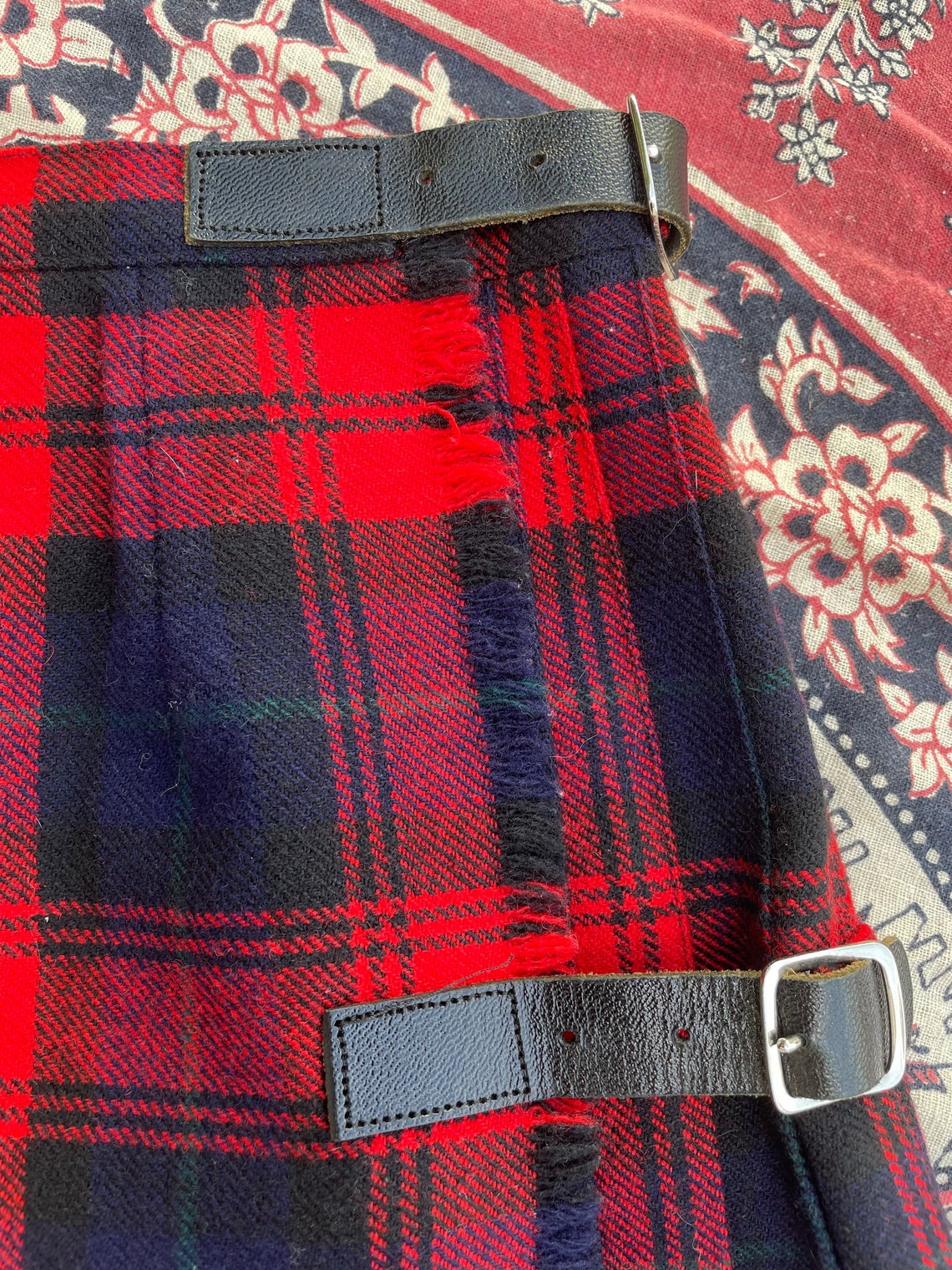 Vintage Archie Brown & Son of Bermuda kilt navy blue and red | Etsy