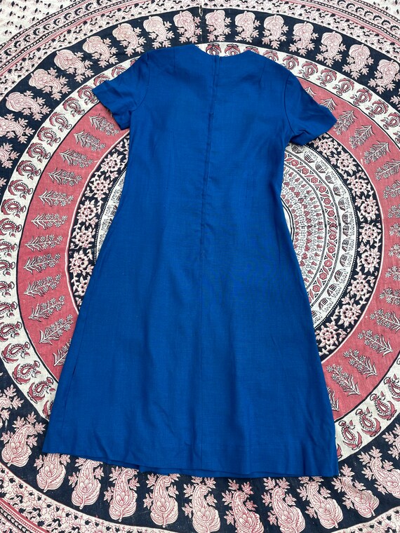 True vintage 1950s Stacy Ames bright blue dress |… - image 6