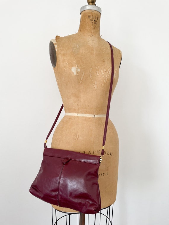 Vintage 70s 80s Purplish Wine Leather Shoulder Bag 1980s - Etsy