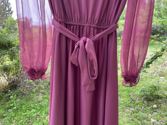 Vintage ‘70s mauve chiffon party dress |  dusty p… - image 8