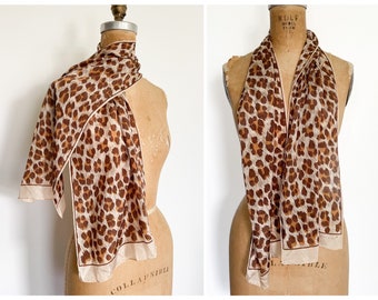 Vintage ‘80s ECHO silk scarf, leopard print scarf | 100% silk animal print scarf, pin up