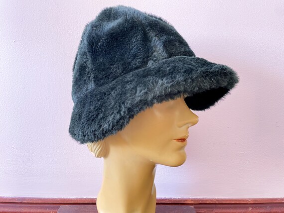 Vintage 1960’s black fuzzy faux fur bucket hat| ‘… - image 4