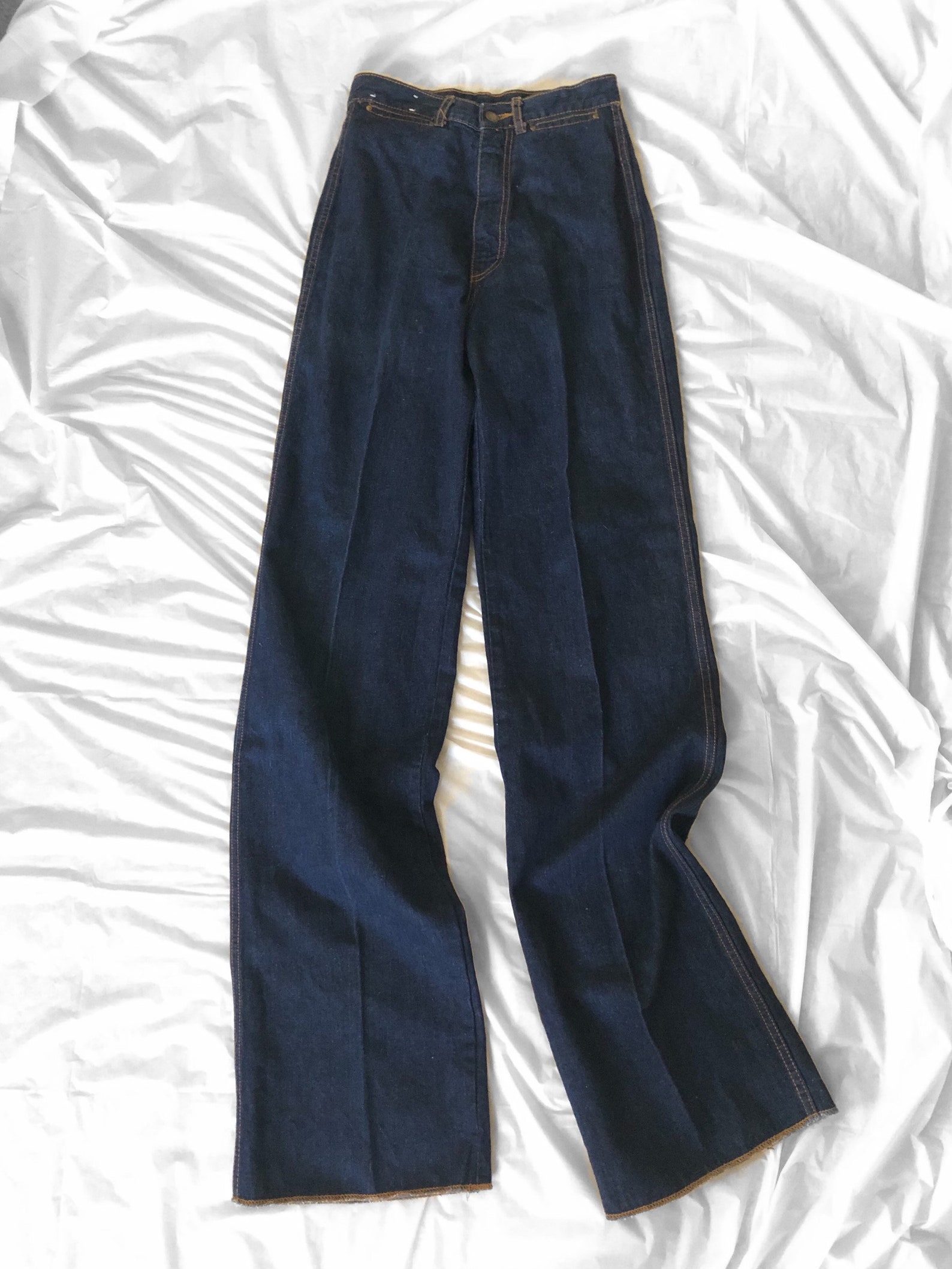 Vintage 70s 80s BRITANNIA ultra high waisted disco jeans Etsy