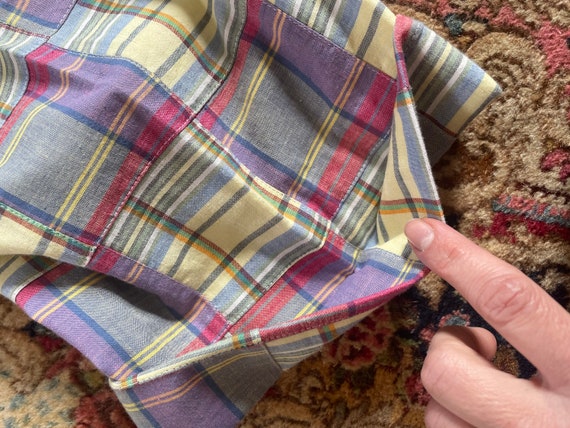 Vintage ‘80s ‘90s J. PRESS plaid madras patchwork… - image 9