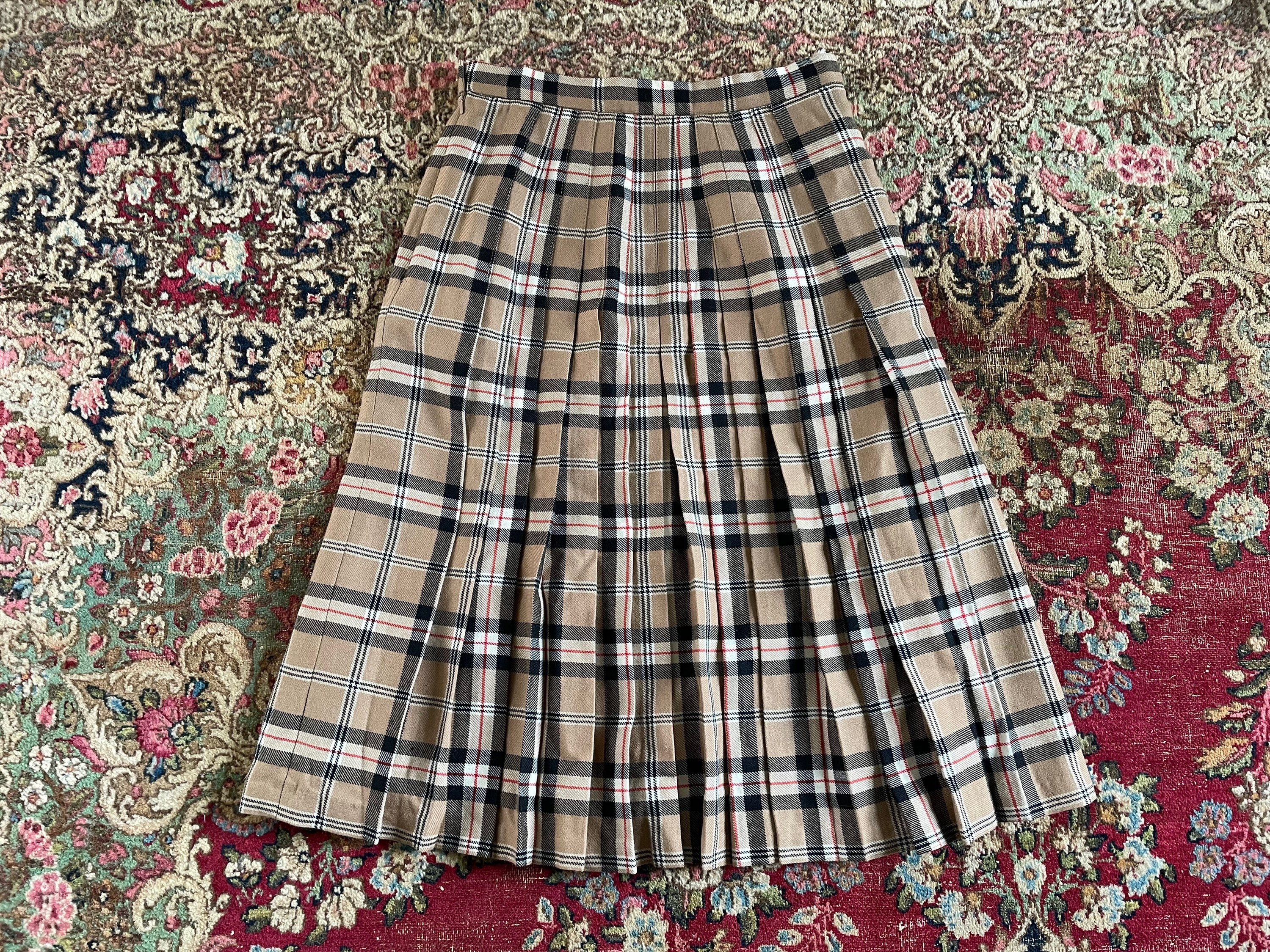 Vintage James Dalgliesh Plaid Tartan Pleated Skirt Wool