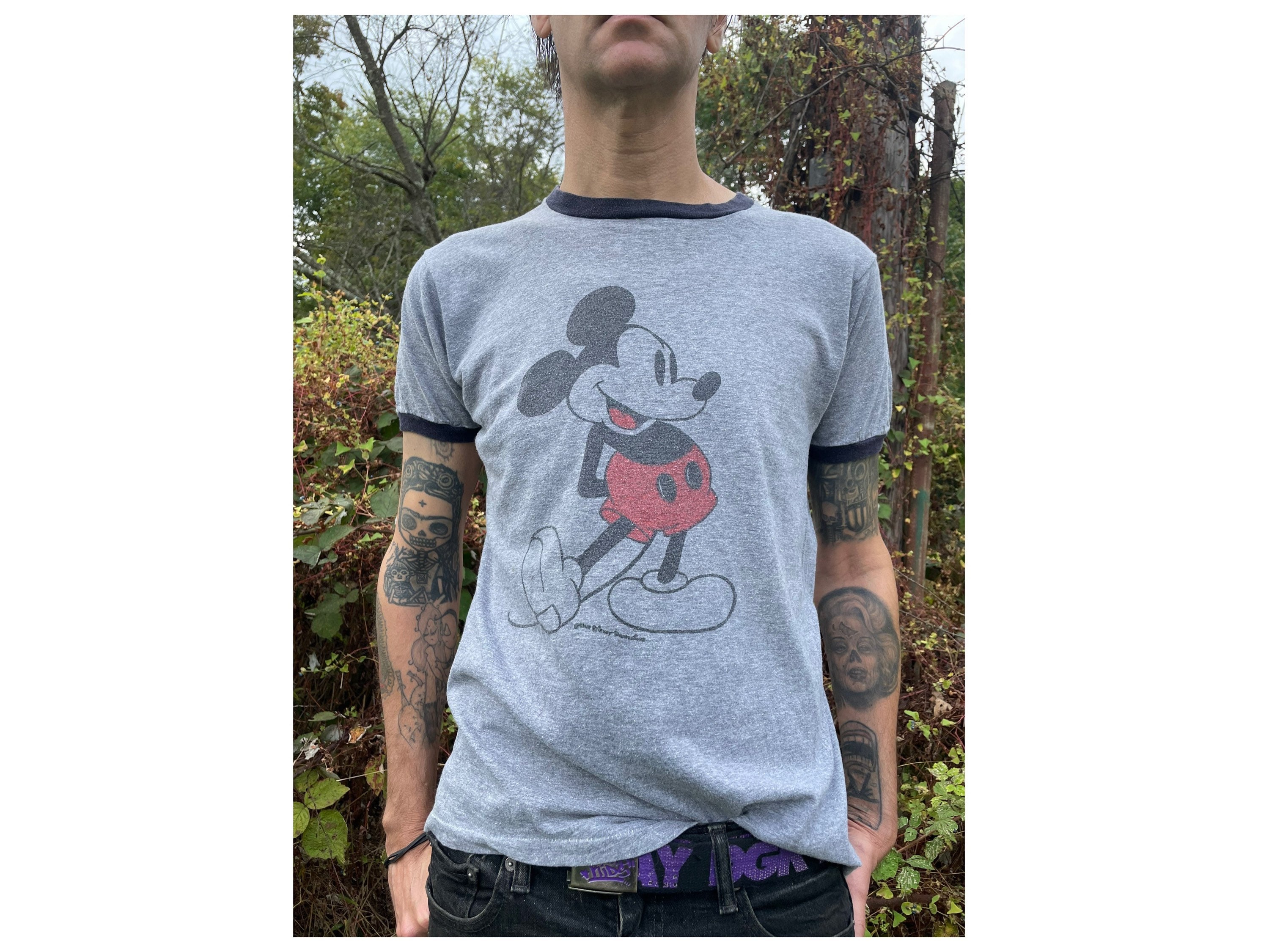Vintage 70s Mickey Mouse Ringer Tee Heather Gray 80s - Etsy UK Vintage 70s Mickey Mouse Ringer Tee Heather Gray 80s - Etsy UK