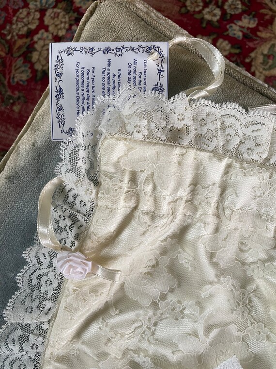 Vintage ‘80s cream lace bridal keepsake bag | vin… - image 9