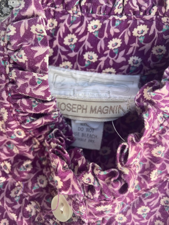 Vintage Eileen West for Joseph Magnin violet calico d… - Gem