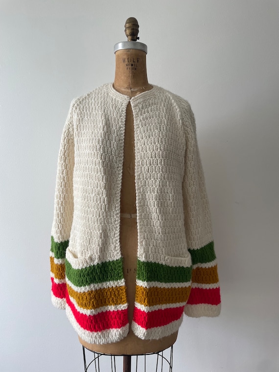 Vintage ‘70s handmade grandma crochet cardigan sw… - image 2