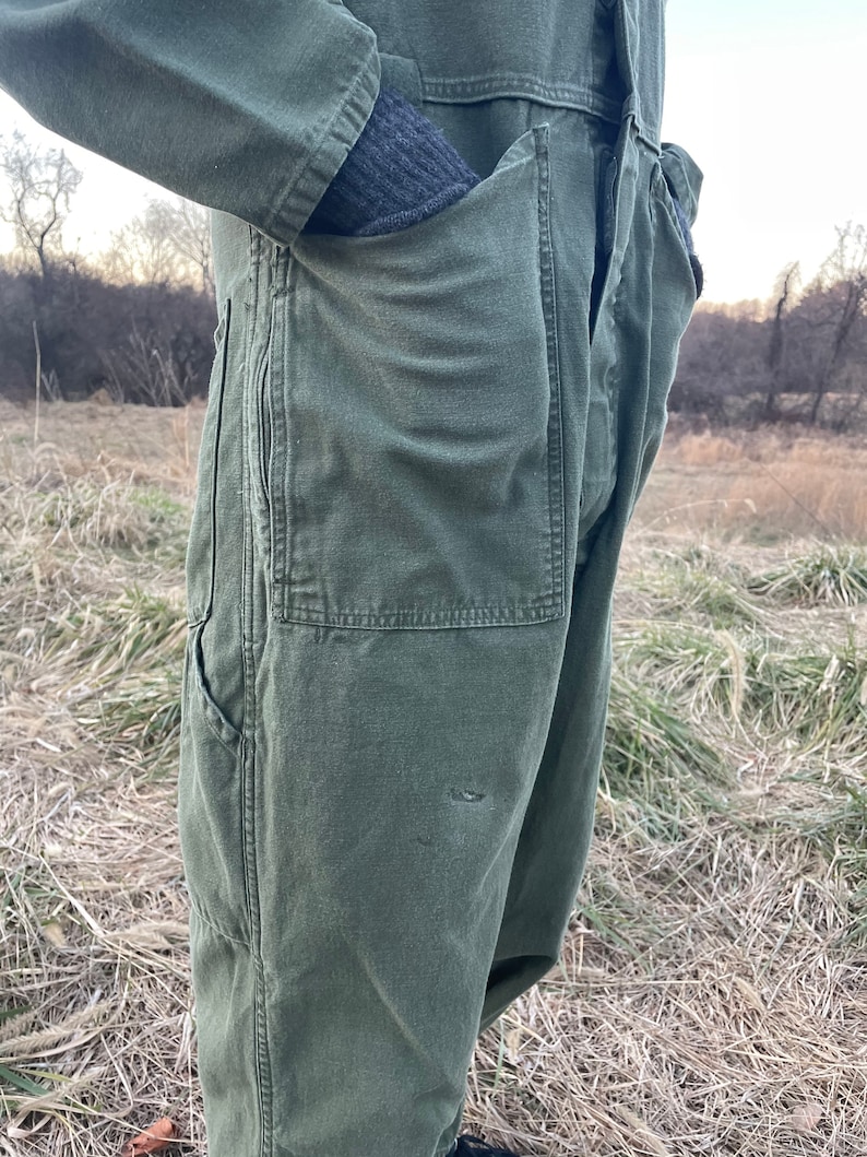 M military chore wear VIntage US ARMY cotton sateen coveralls