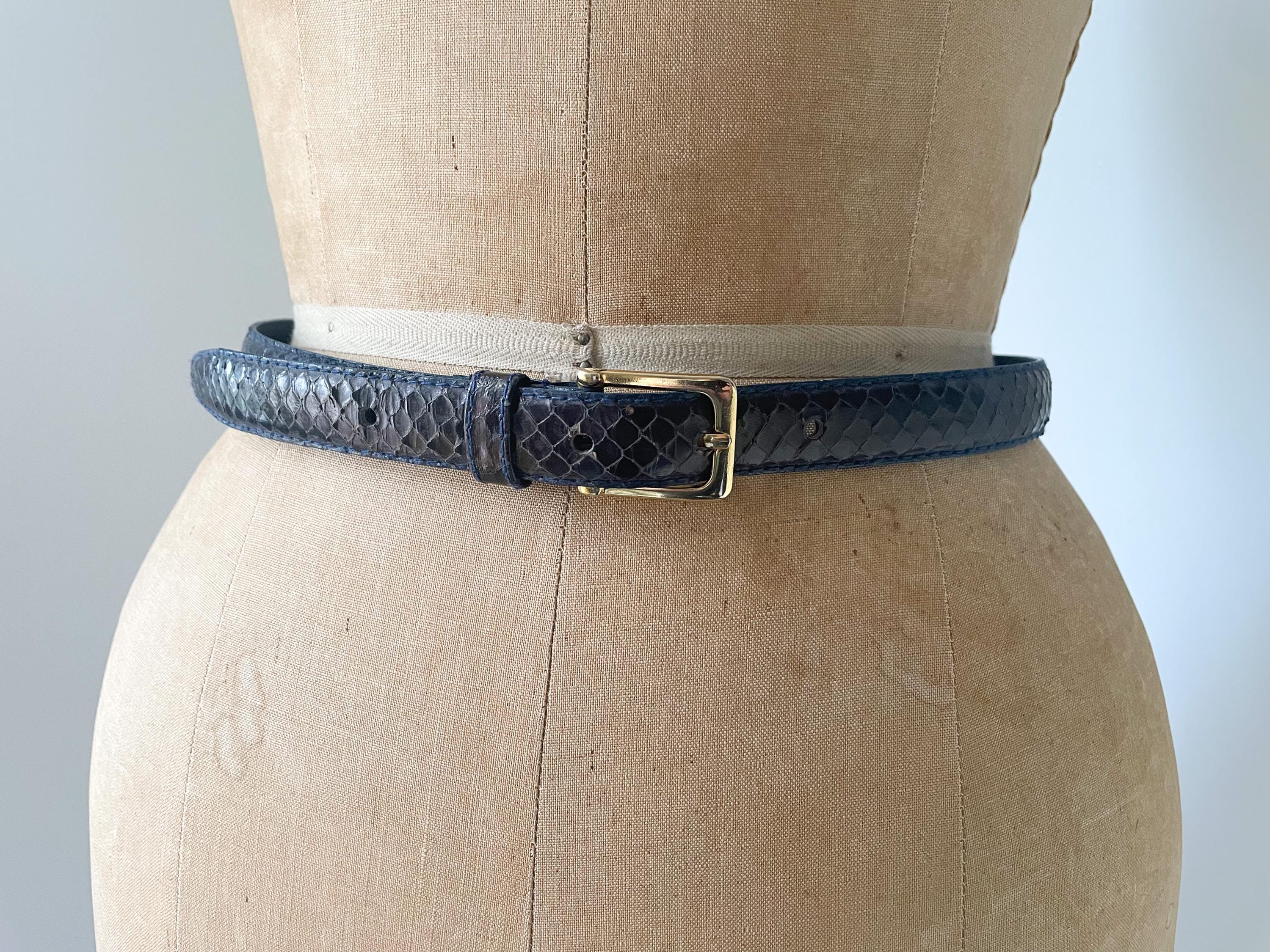 Skinny Genuine Snakeskin Belt, Made in Taiwan, ROC - 1980s Vintage Snakeskin Skinny Belts for Women for sale | eBay main image 3