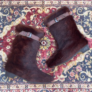 Vintage 1960s ‘70s Jean Claude Killy goat fur boots | French apres ski goat hair boots, boho boots, fits @ ladies 7M or N