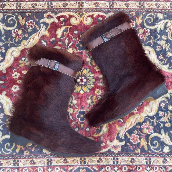 Goat Hair Fur Boots Etsy