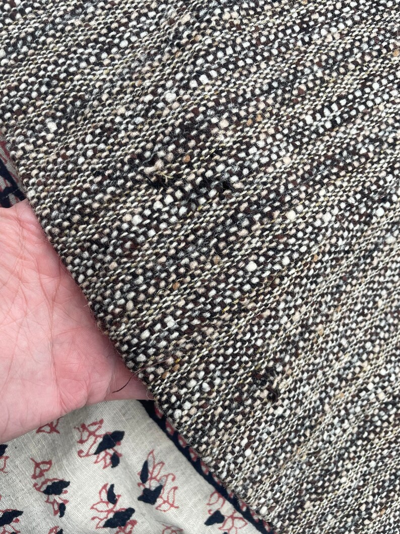 Academia aesthetic 50s brown wool Irish tweed skirt Halloween costume, moth holes, AS IS, high waisted and flared, made in Ireland, XS/S image 8