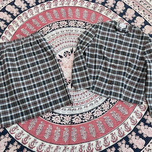 Vintage 1950’s ‘60s Queen Casuals ladies suit | Spring vibes, brown plaid jacket & skirt set, mid century fashion, S