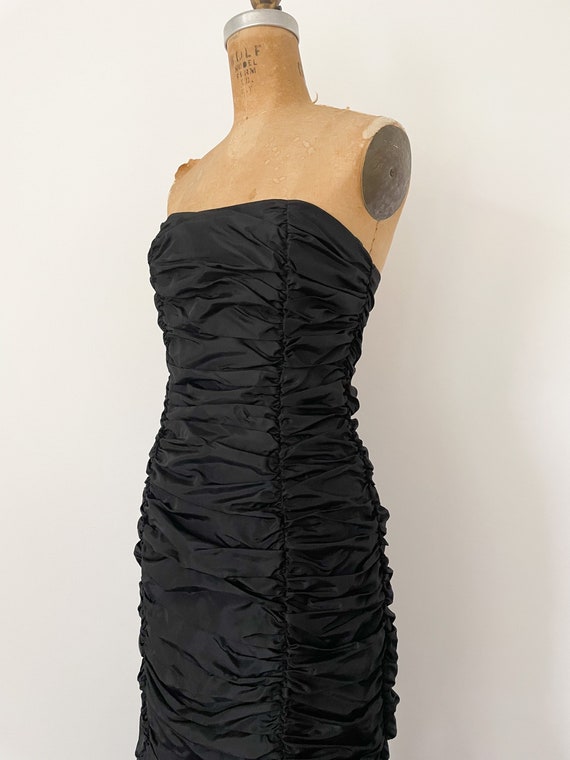 Vintage ‘80s Gunne Sax goth prom dress | straples… - image 3