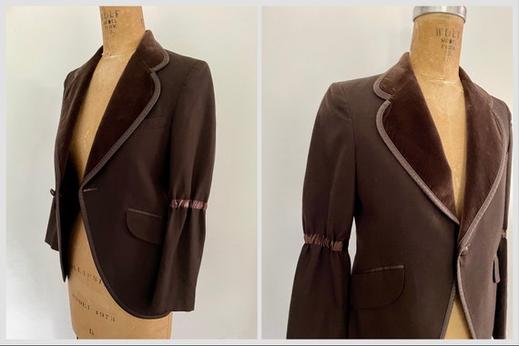 Vintage ‘70s After Six boys’ tuxedo blazer | choc… - image 3