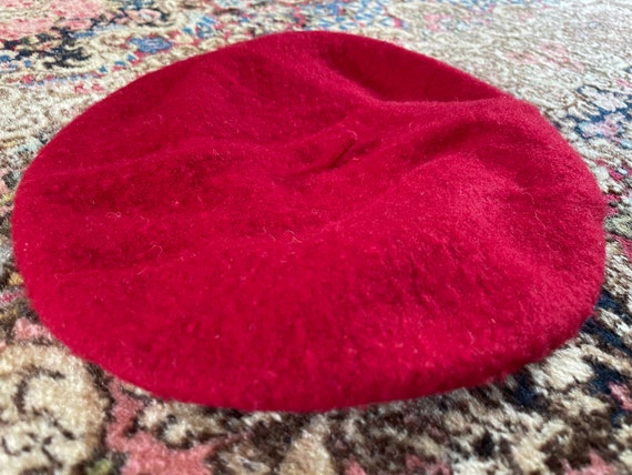 Vintage ladies red wool beret or tam, ladies hat,… - image 8