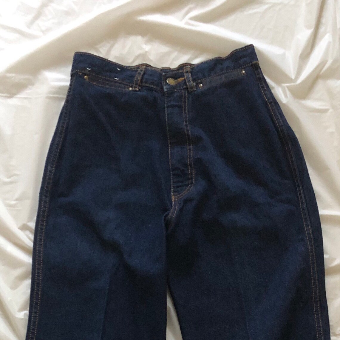 Vintage 70s 80s BRITANNIA ultra high waisted disco jeans Etsy