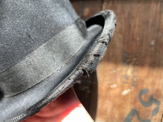 Antique distressed bowler hat, Halloween costume … - image 10
