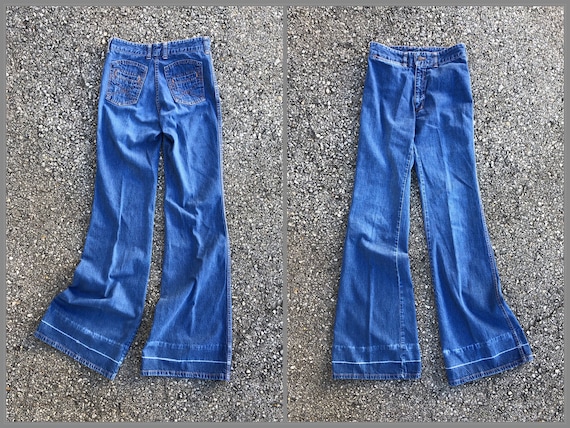 Vintage 1970s CHEMIN DE FER bell bottom jeans | hi