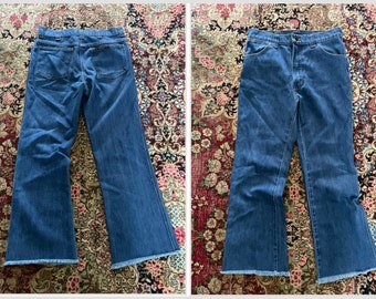 Vintage 1970’s high waisted & wide leg jeans | 70s Sedgefield jeans, all cotton denim