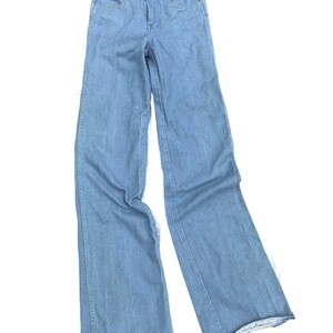 Vintage 1970s French Star bell bottom jeans Authentic 70s dead stock denim bell bottoms, high waist jeans, 26W x 36L image 4