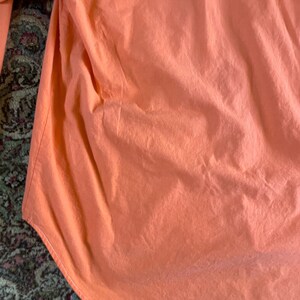 Vintage 80s neon orange button down shirt 90s aesthetic, all cotton shirt, boxy with longer back tail, Halloween image 7