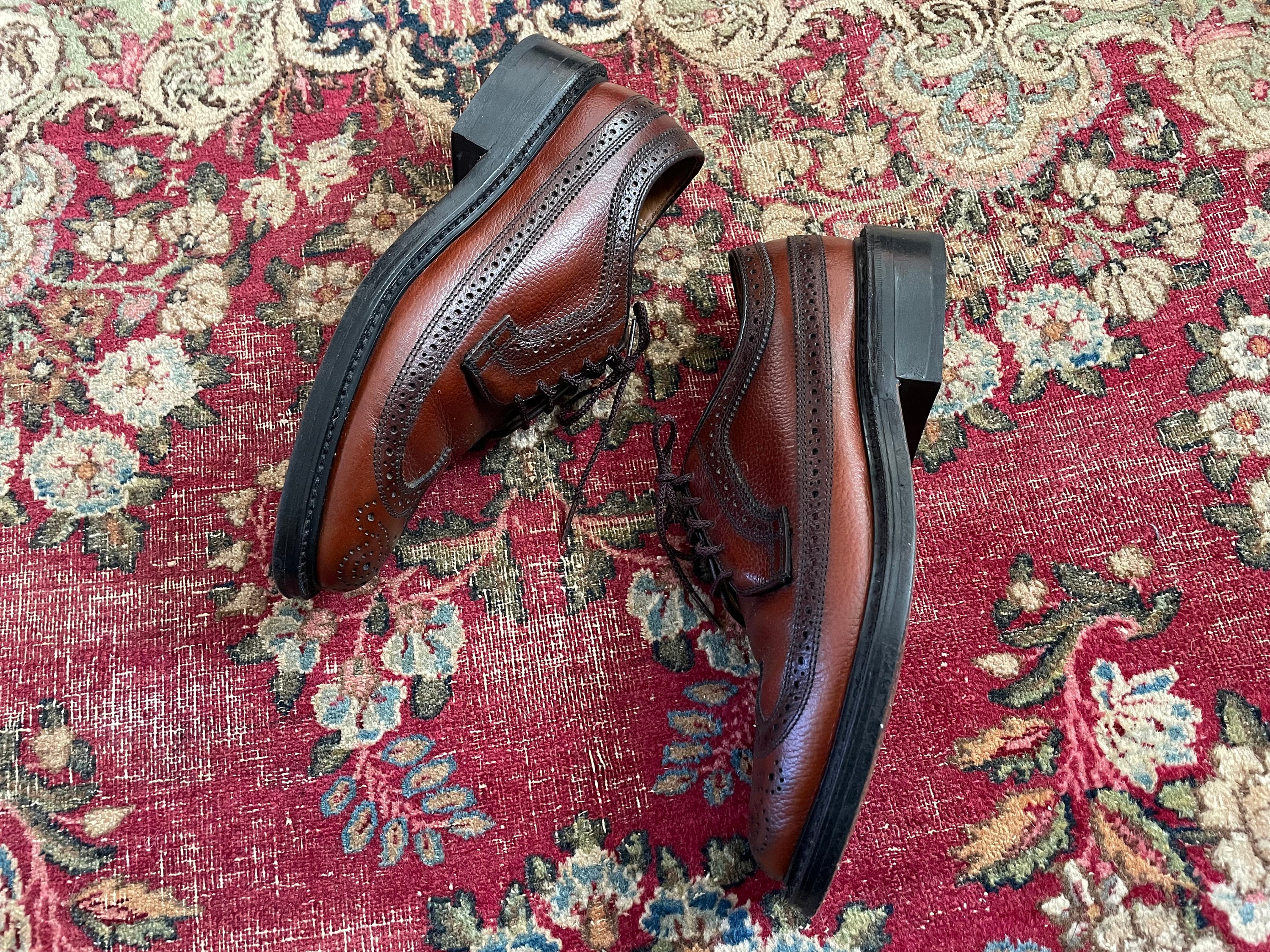 Vintage '60s Dexter Wing Tip Oxford Brogues | Cognac Brown Leather