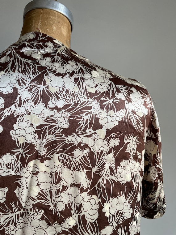 True vintage 1940’s rayon satin blouse | brown & … - image 9