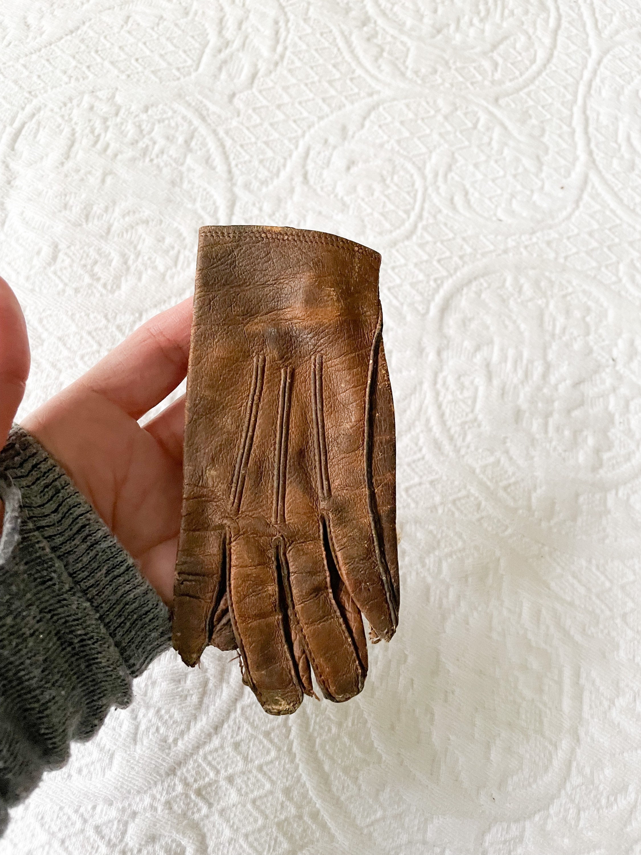 Antique Childrens Leather Glove 1 Tiny Glove Victorian or Etsy