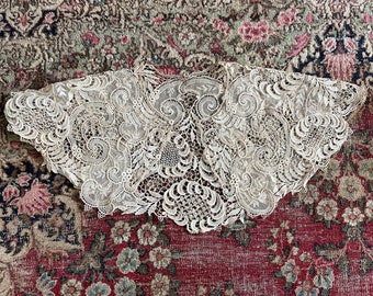 Exquisite Edwardian cream lace collar | antique flapper dress collar, bridal collar, romantic, academia, reenactment collar
