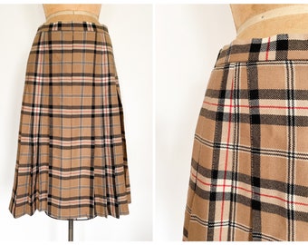 Vintage JAMES DALGLIESH  tartan pleated skirt | wool plaid, made in Scotland, DarkAcademia, M