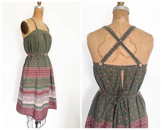 Authentic ‘70s hippie dress, bohemian floral prin… - image 1