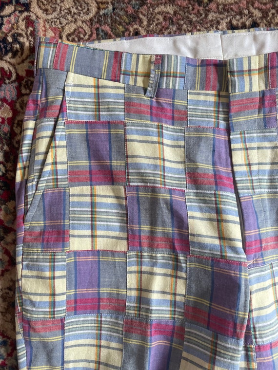 Vintage ‘80s ‘90s J. PRESS plaid madras patchwork… - image 4