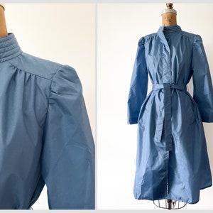Vintage 80s lightweight rain jacket, cornflower blue Totes belted trench coat, Spring rain jacket, XS/S image 1