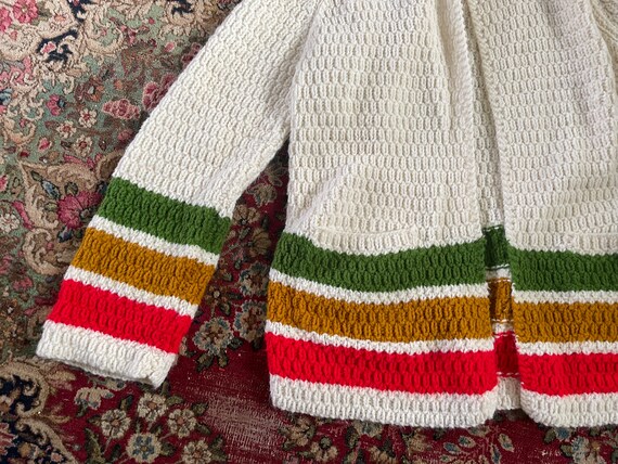 Vintage ‘70s handmade grandma crochet cardigan sw… - image 4