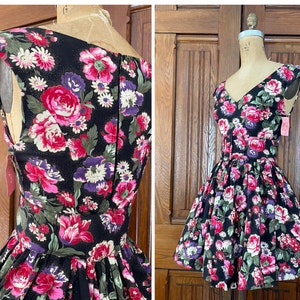 Vintage ‘80s party dress, fit & flare mini dress, tulle underskirt | 80s does 50s party dress, 80s prom dress, new old stock, XS