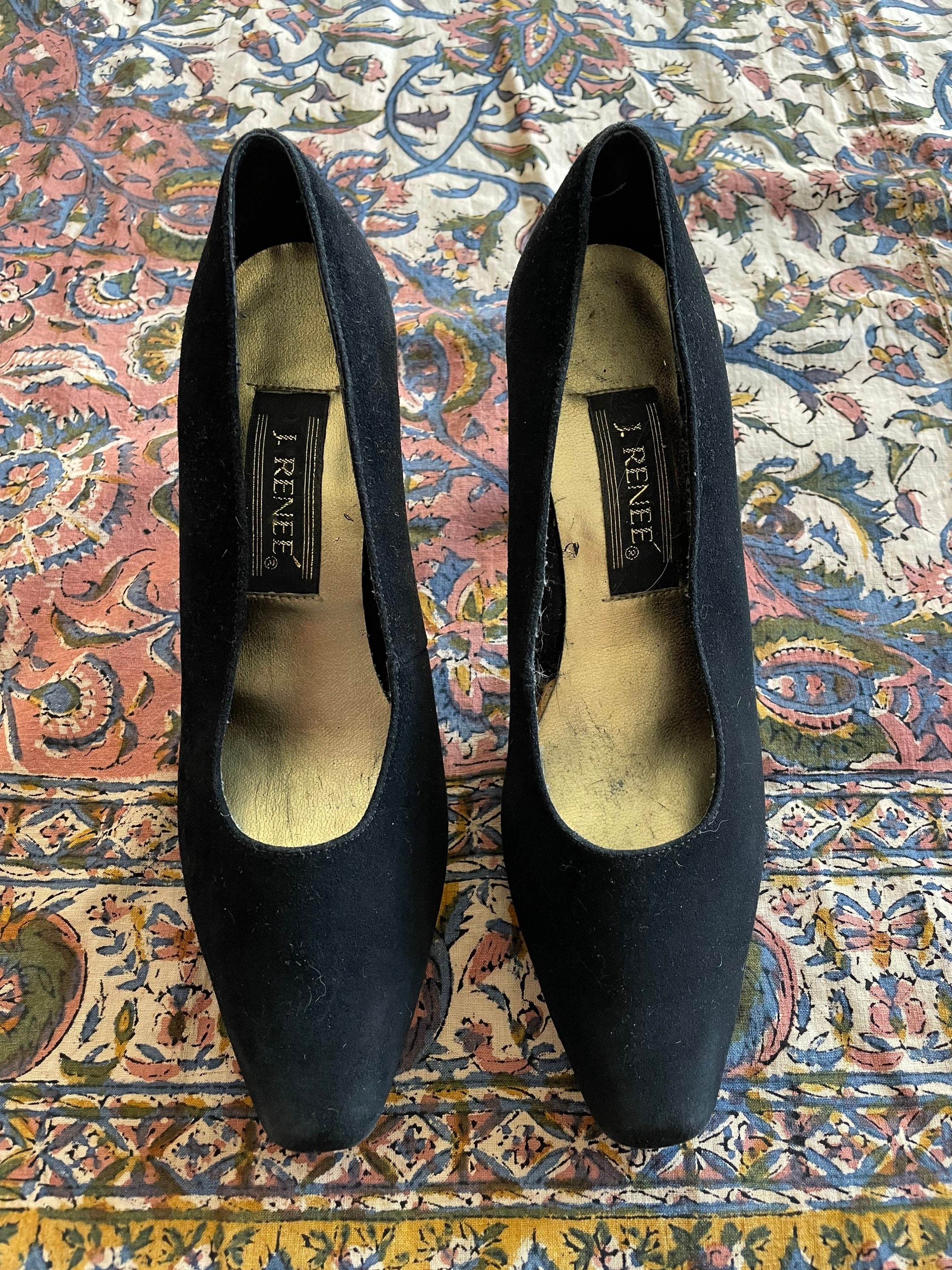 Whimsigothic Black Velvet Pumps J. RENEE 80s 90s Louis - Etsy