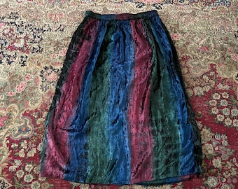 Vintage ‘80s ‘90s whimsigoth crushed velvet maxi skirt | soft rayon viscose velvet skirt, witchy vibes, M/L/XL